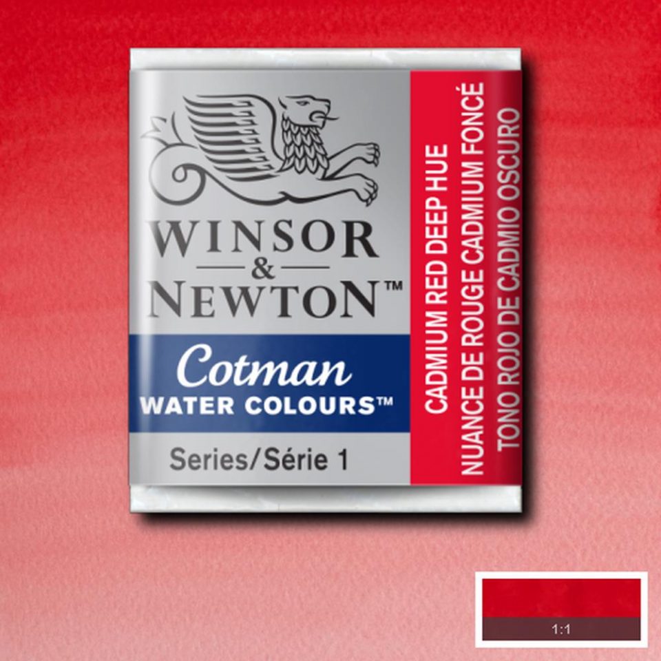 Cotman Watercolour Cadmium Red Deep Hue Half Pan