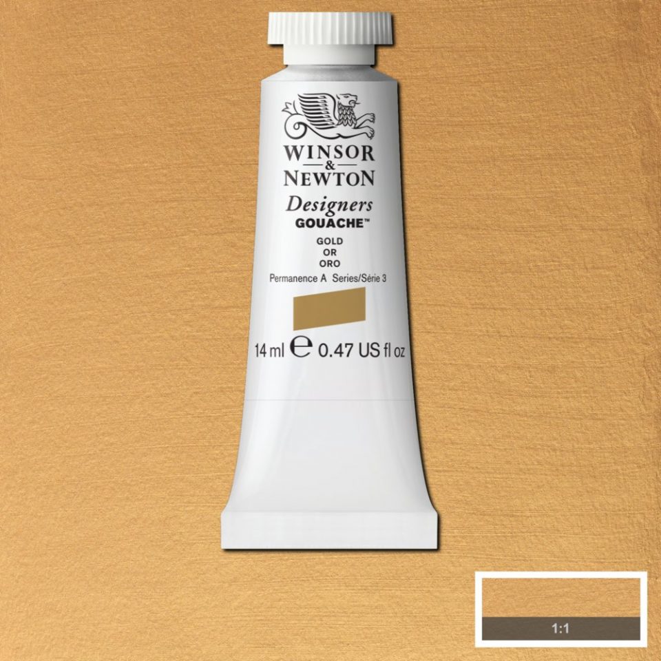 14ml Gold - Designers Gouache. Product code: 0605283 Barcode: 50947133