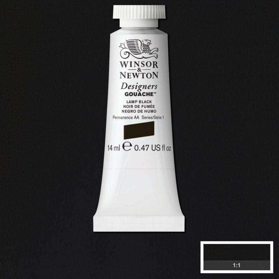 14ml Lamp Black - Designers Gouache