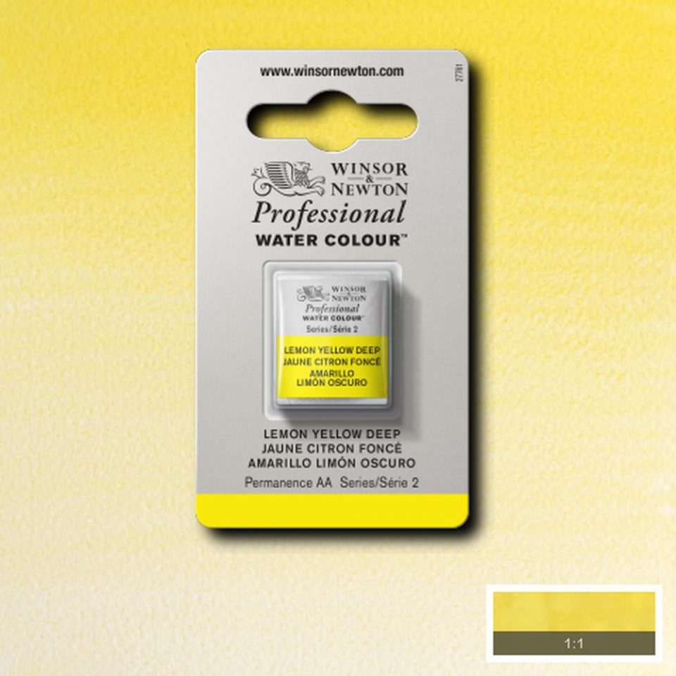 Lemon Yellow Deep Half Pan - S4 Professional Watercolour
