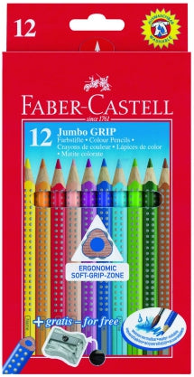 Jumbo Grip Colour Pencils Box Of 12 Plus Sharpener