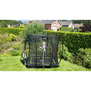 EXIT Silhouette ground trampoline 153x214cm with safety net - black