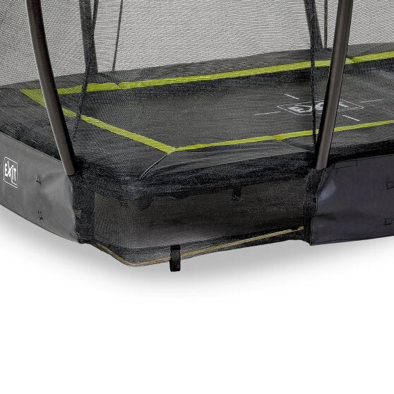 EXIT Silhouette ground trampoline 153x214cm with safety net - black