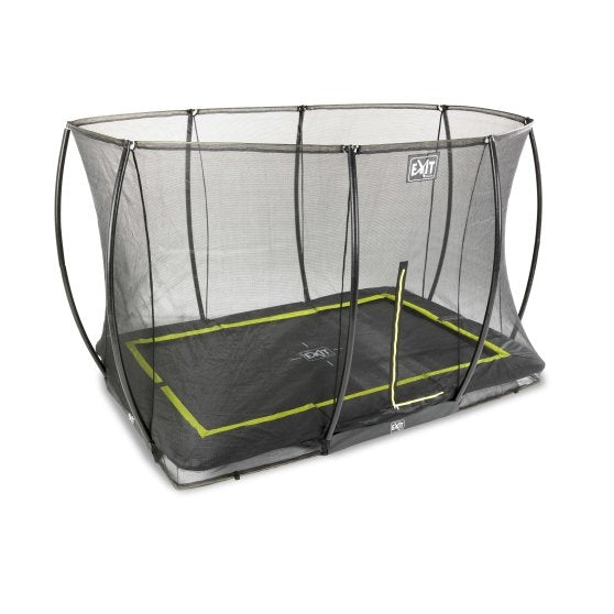 EXIT Silhouette ground trampoline 214x305cm with safety net - black