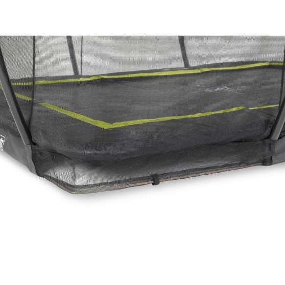 EXIT Silhouette ground trampoline 214x305cm with safety net - black