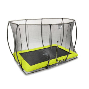 EXIT Silhouette ground trampoline 214x305cm with safety net - green