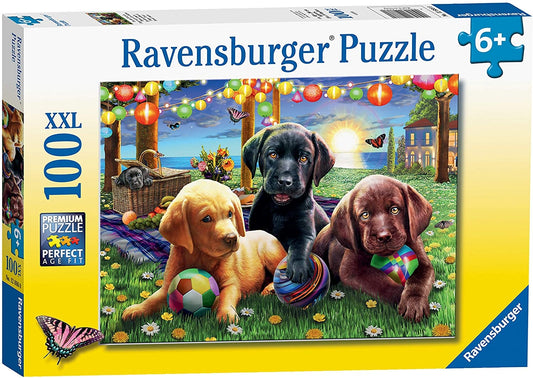 Puppy Picnic 100 Piece XXL Jigsaw Puzzle