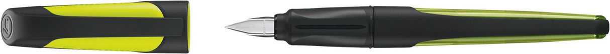 Ergonomic School Fountain Pen - STABILO EASYbuddy - A Nib - Black/Lime