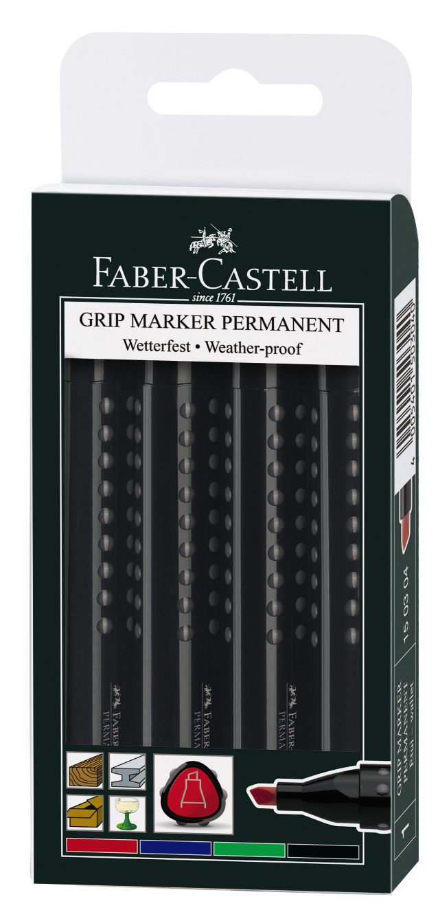 GRIP MARKER PERM. MARKERS PK.4