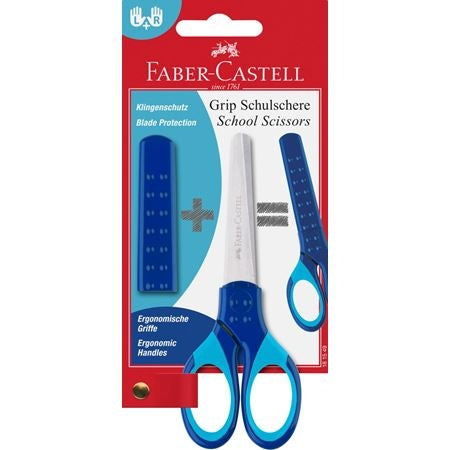 Faber-Castell Grip School Scissors With Protectors - Blue