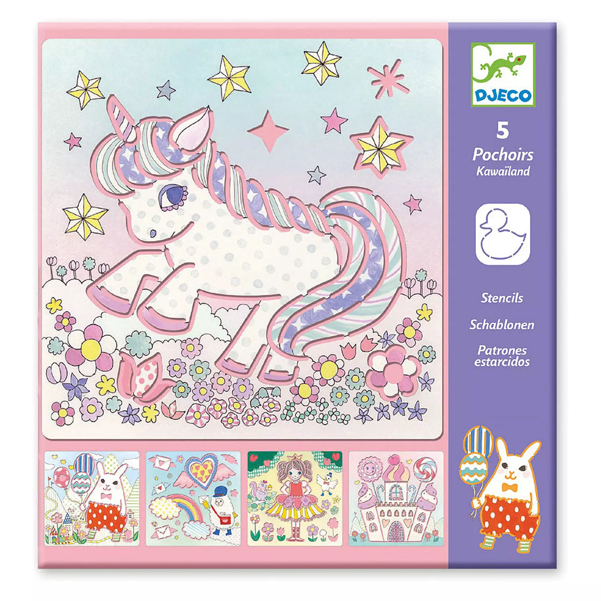 Djeco - Colouring Stencils - Kawaïland