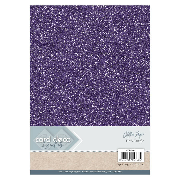 Card Deco Essentials Glitter Paper Dark Purple