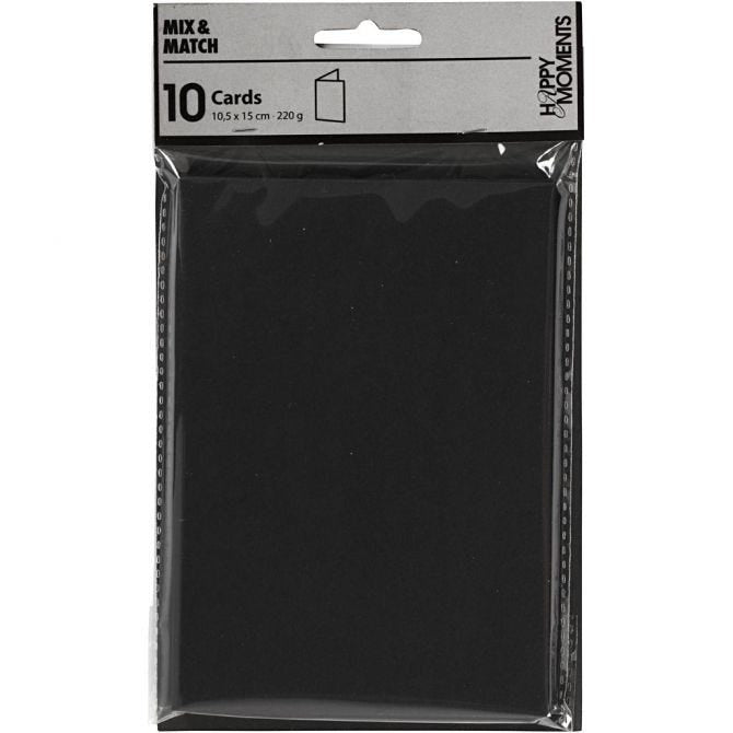 Cards, black, card size 10,5x15 cm, 220 g, 10 pc