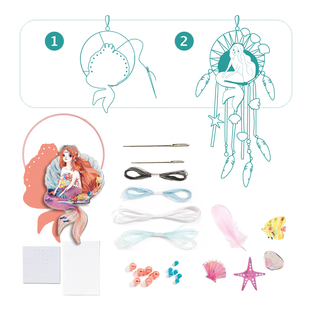Djeco DIY Create Gentle Mermaid Dreamcatcher Kit