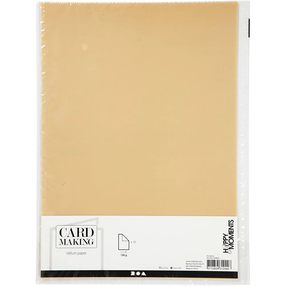 Vellum paper, A4 210x297 mm, 100 g, 10 sheets, natural