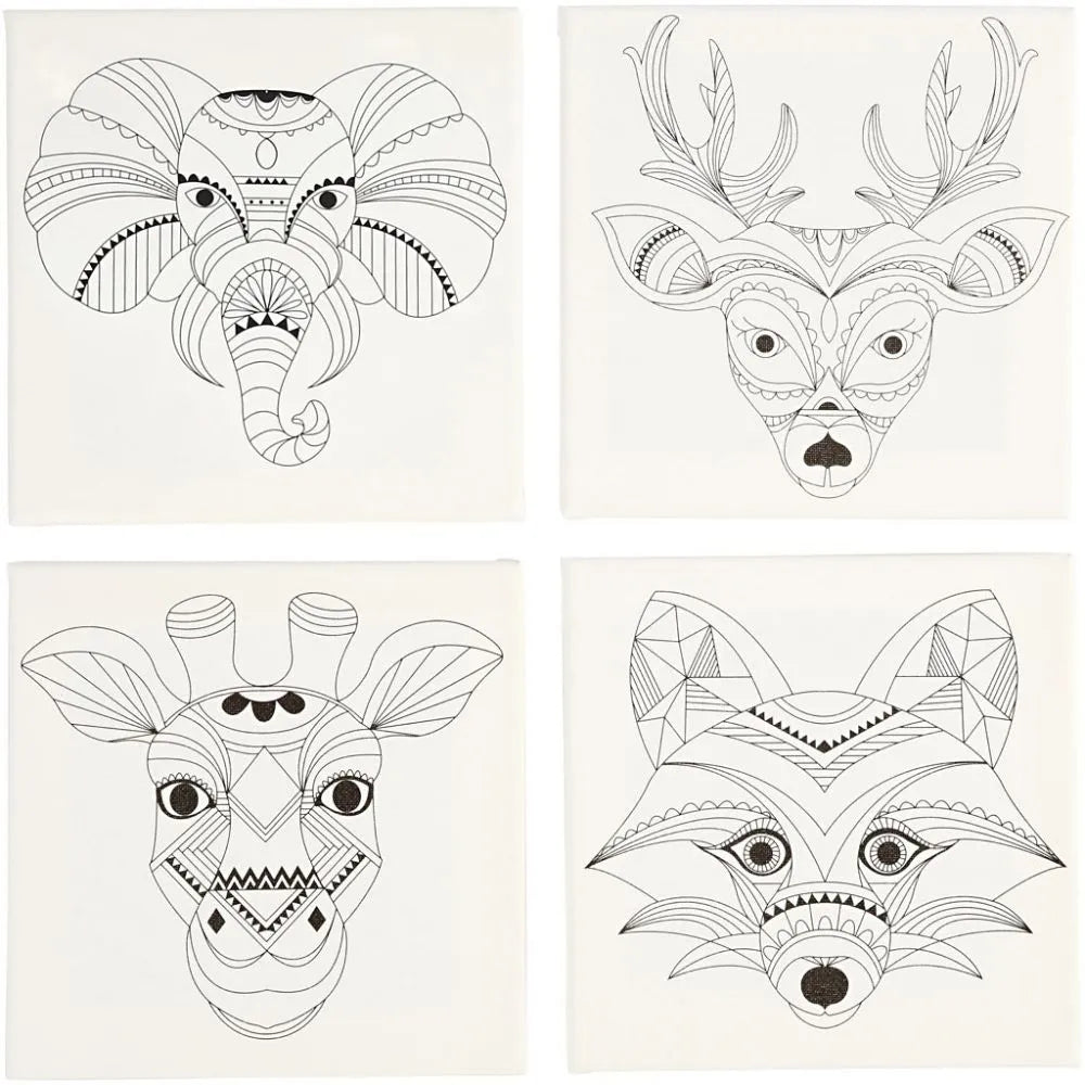 Stretched Canvas With Animal Print - 20x20cm