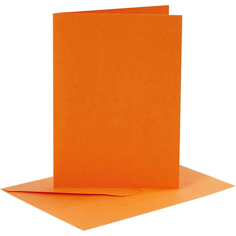 Cards & Envelopes Set - Orange (6 Pack)