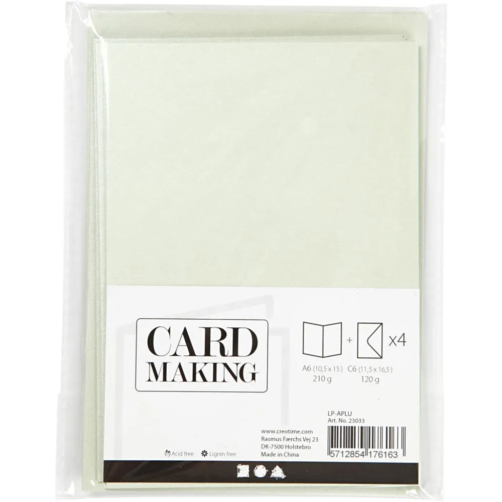 Cards/Envs Lt.Green card size 10.5x15 cm
