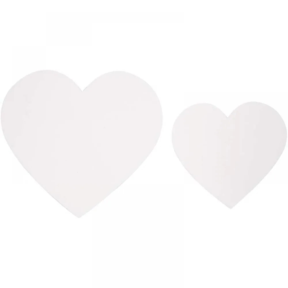 Hearts, size 6+8.5 cm, 240 g, 50 pcs, white
