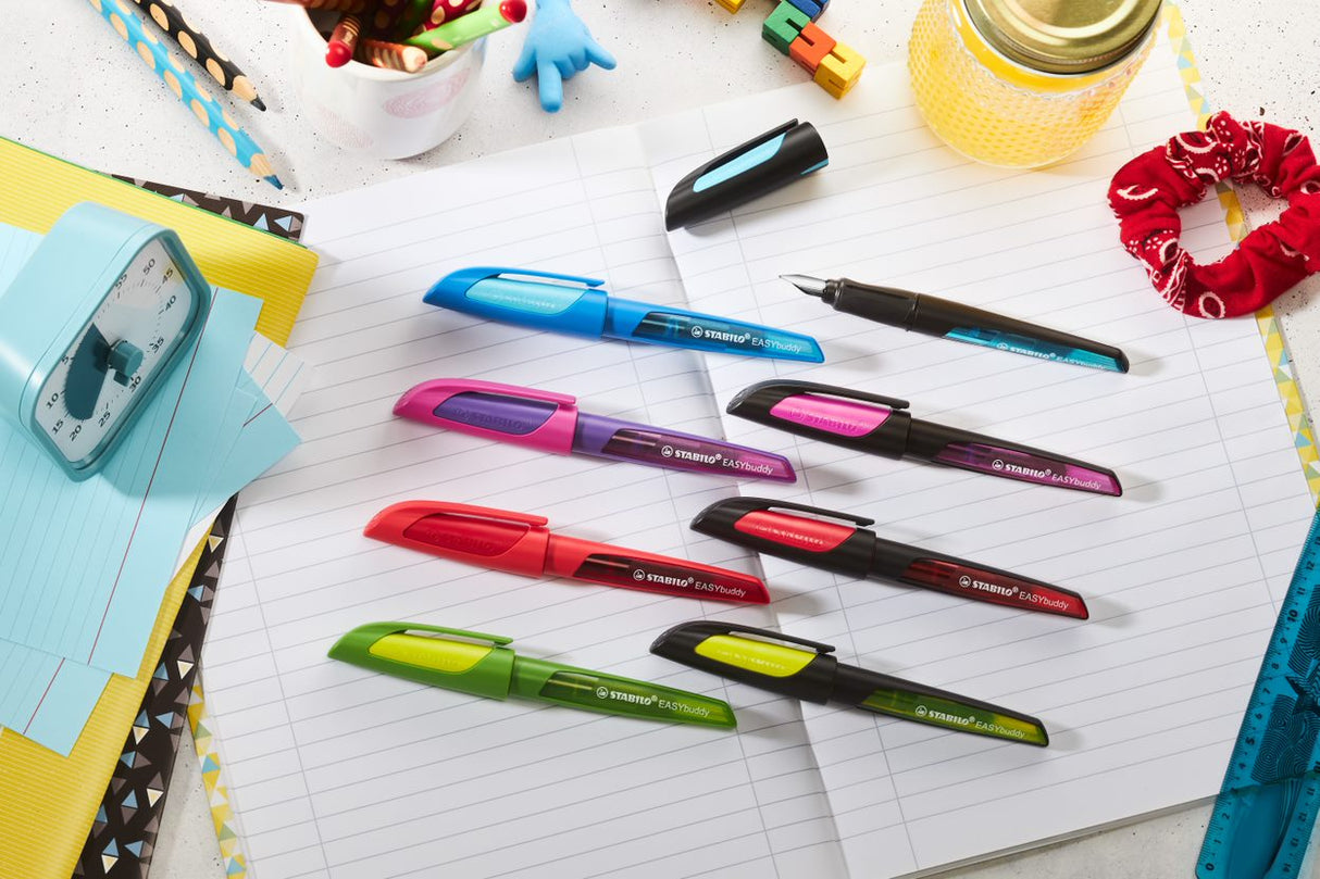 Ergonomic School Fountain Pen - STABILO EASYbuddy - A Nib - Purple/Magenta