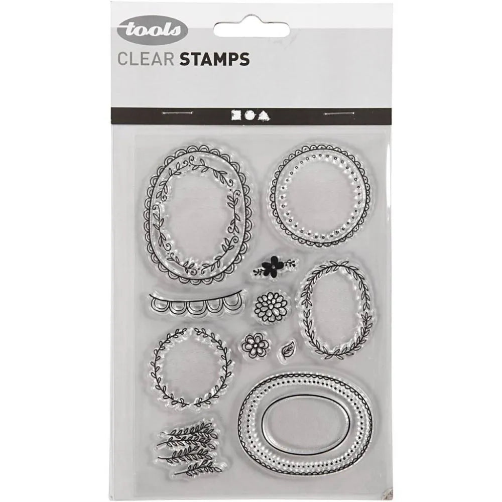 Leaf Frame Clear Stamps, sheet 11x15.5 cm, 1 sheet