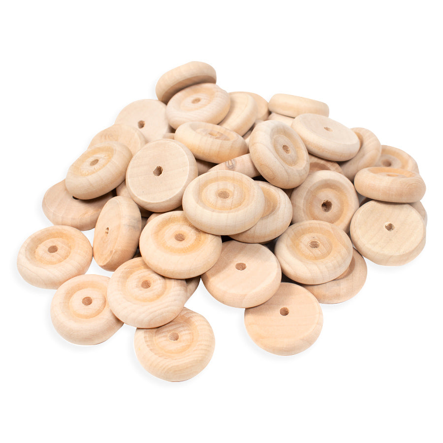 Wooden wheels 50 pcs Ø 34 mm