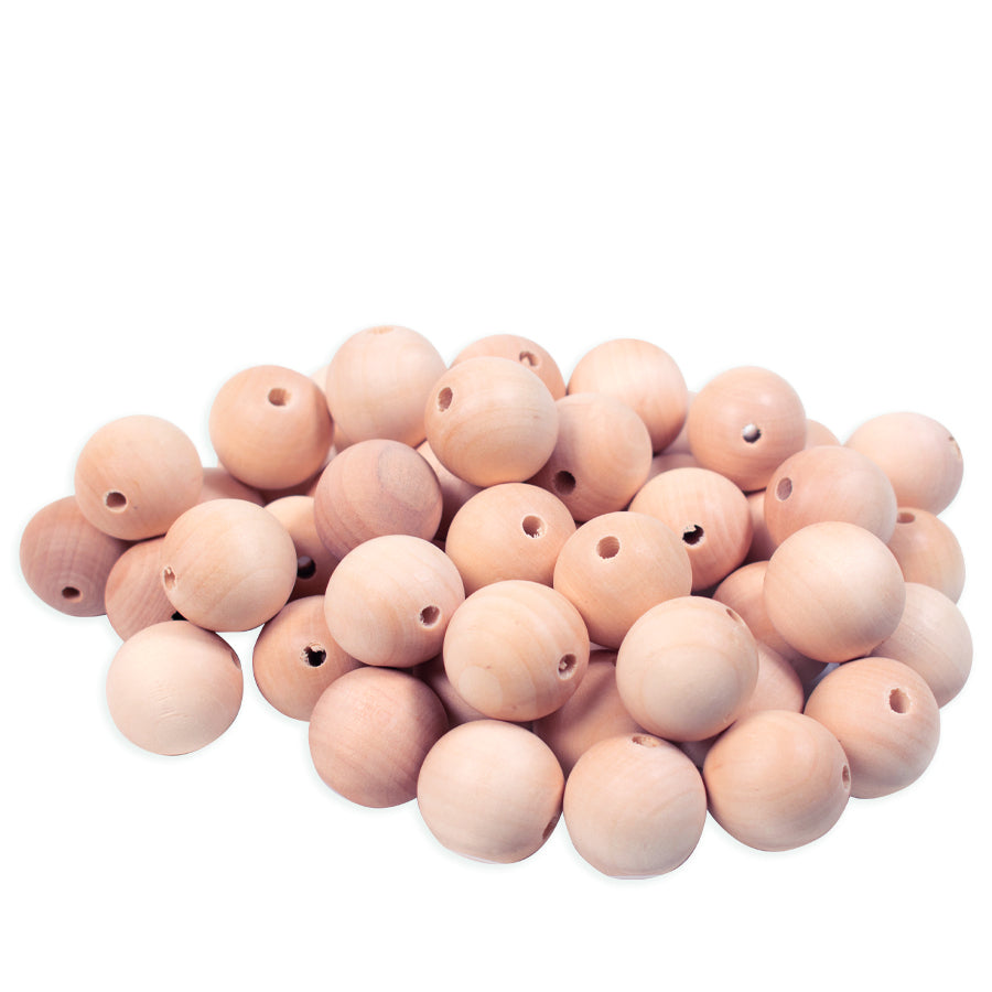 Wooden beads 50 pcs Ø 25 mm