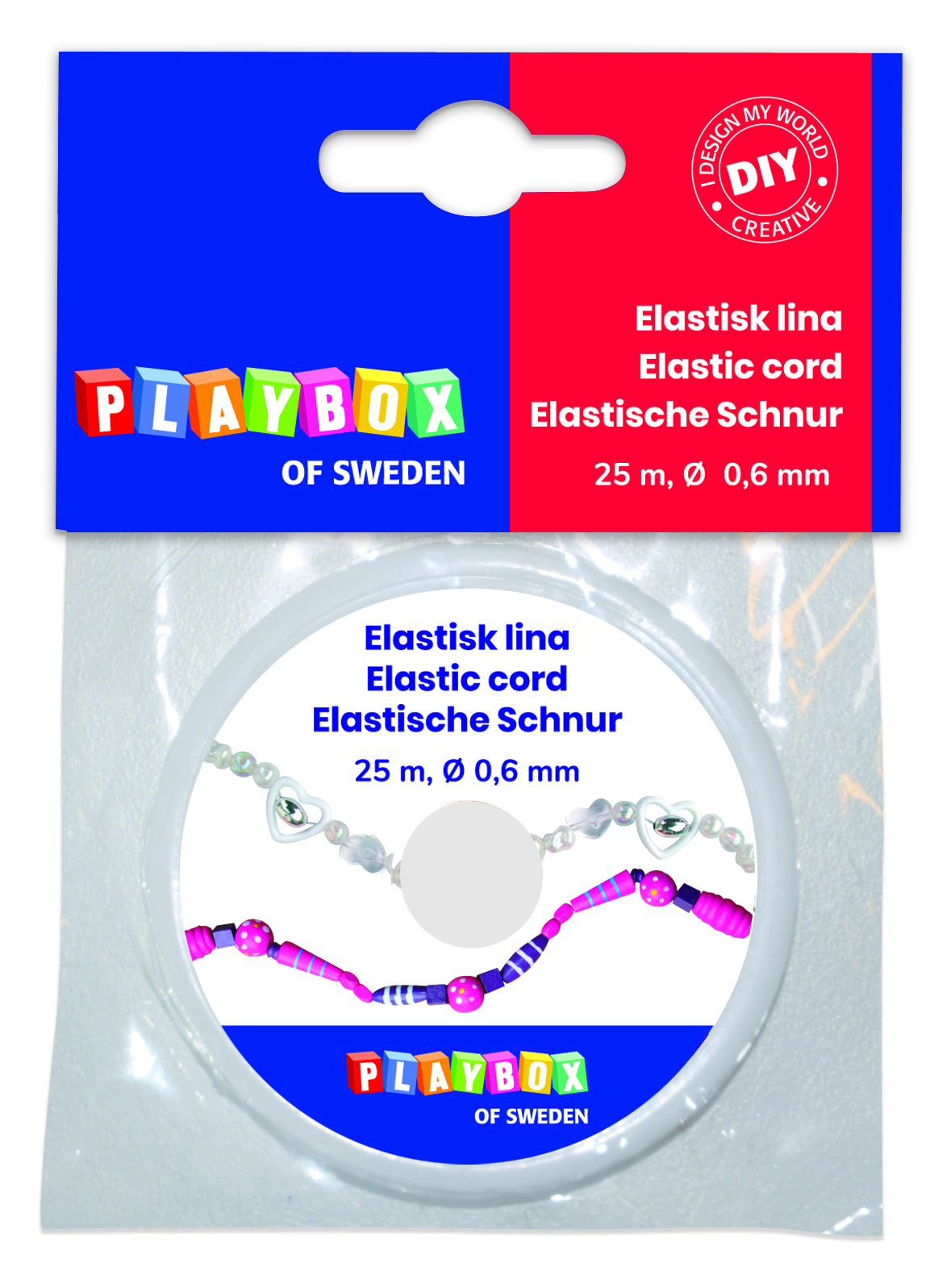 Elastic cord 25m transparent
