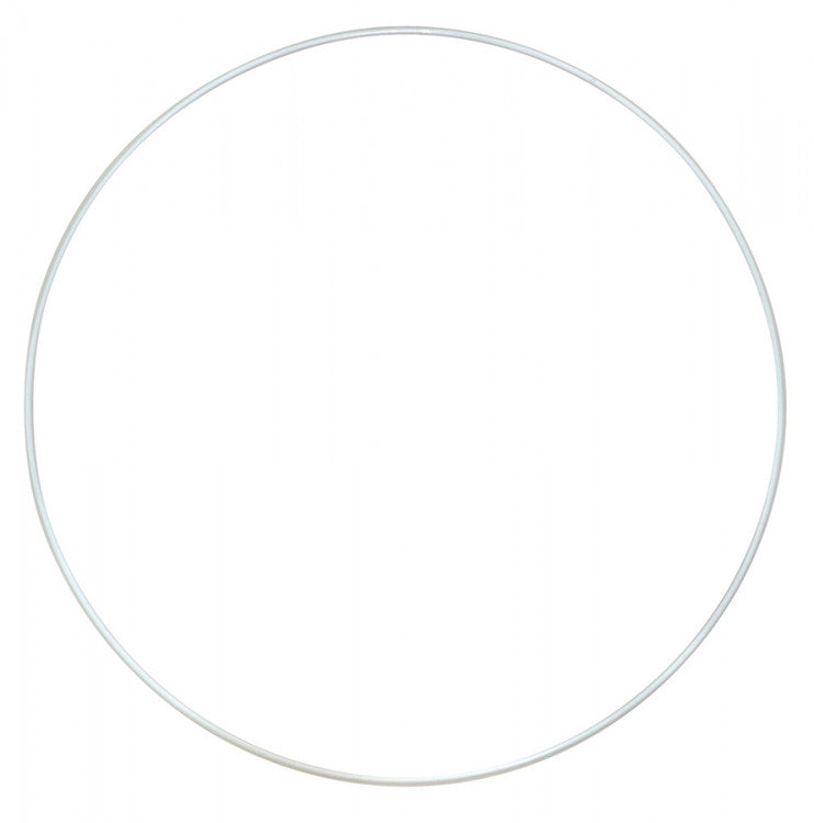 Metal ring, white, 35 cm