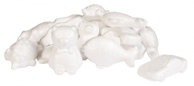 Foam figures, fish, car, turtle & bear, 24 pcs