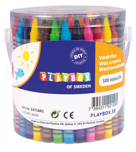 Crayons in bucket 100 pcs