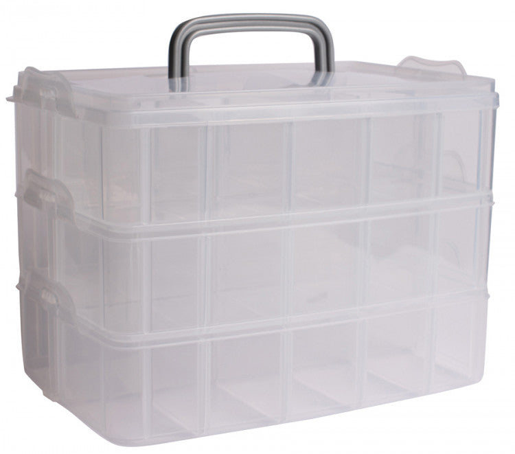 Plastic storagebox with adjustable compartments
