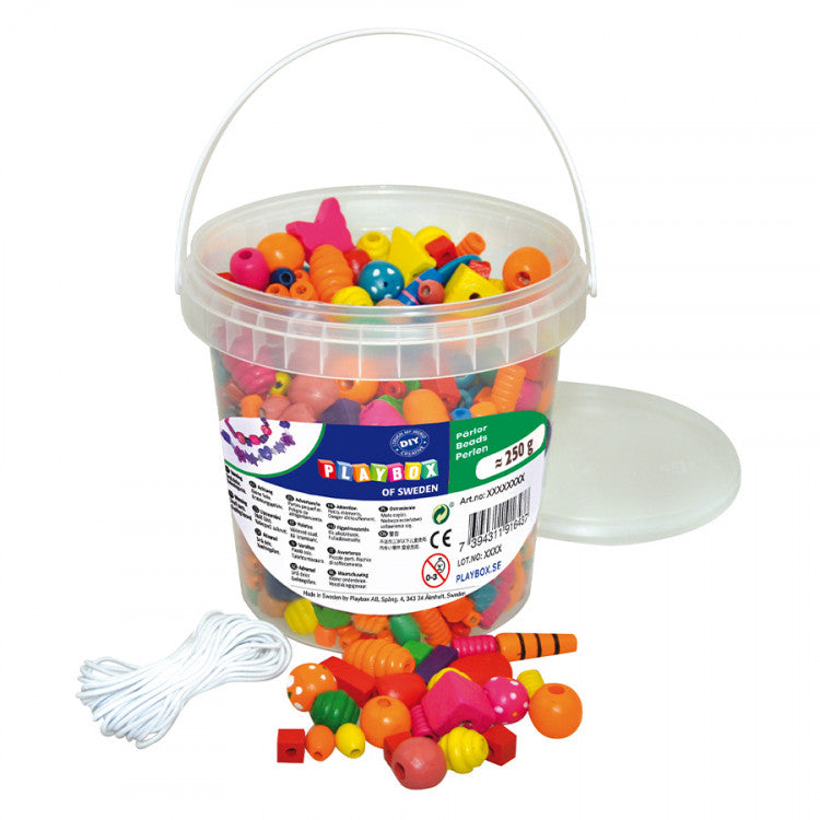 Wooden beads 250g bucket