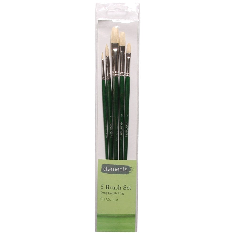 Elements Oil Brushes Long Handle Set (6 Pack)