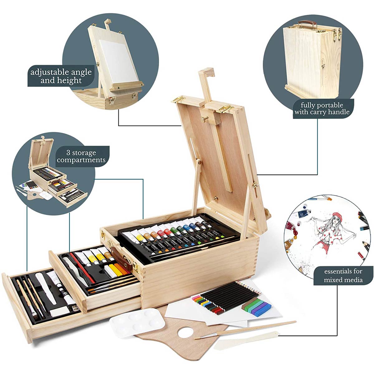 Elements Complete Mixed Media Box Easel Set