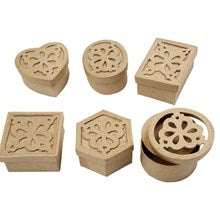 Ornament Boxes, D: 7 -8 Cm, H: 4 Cm, 6 Asstd