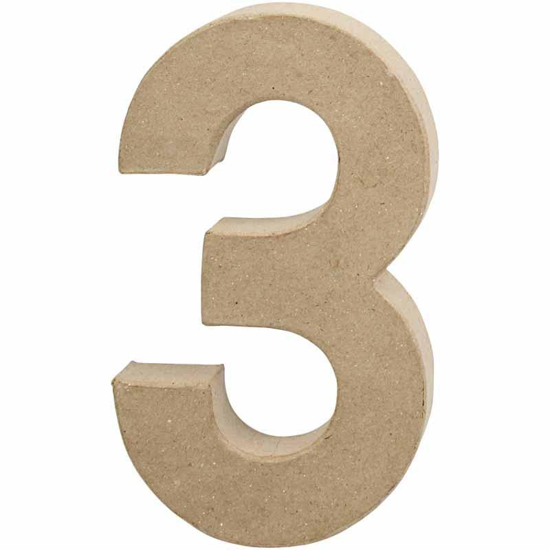 PAPIER MACHE NUMBER 20CM 3