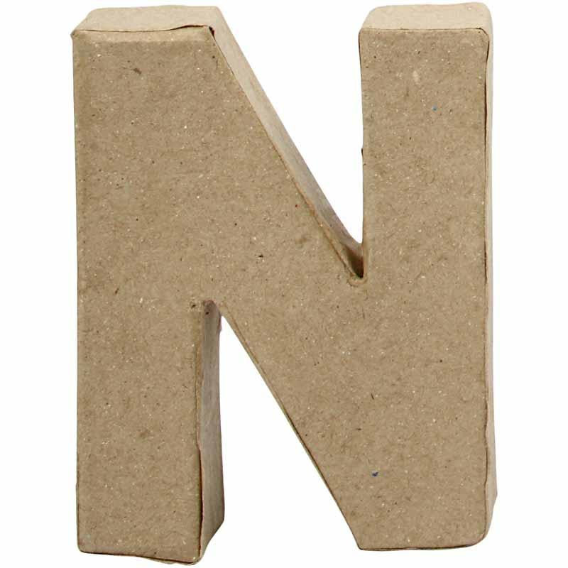 PAPIER MACHE LETTER 10CM -N