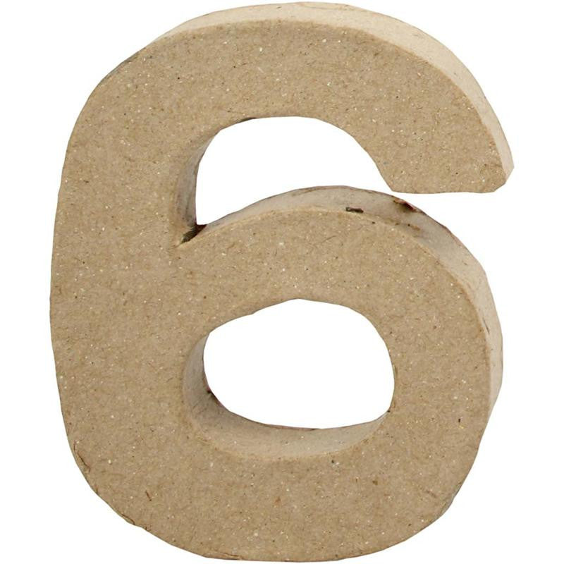 PAPIER MACHE SMALL NUMBER -6