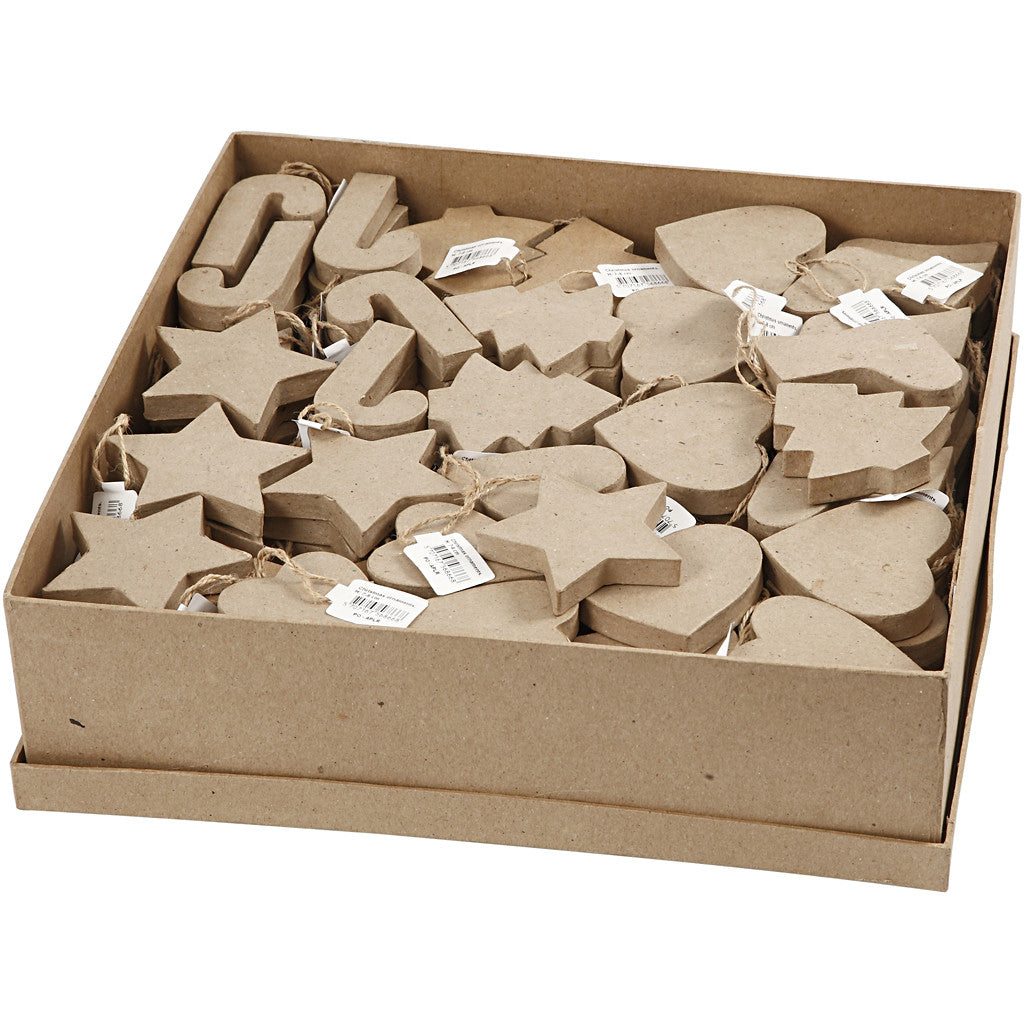 Paper Mache Christmas Ornament Assortment