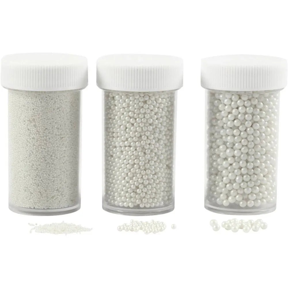 Mini Glass beads, mother-of-pearl