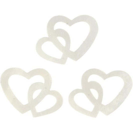 Double Heart Sequins 10g Off-White