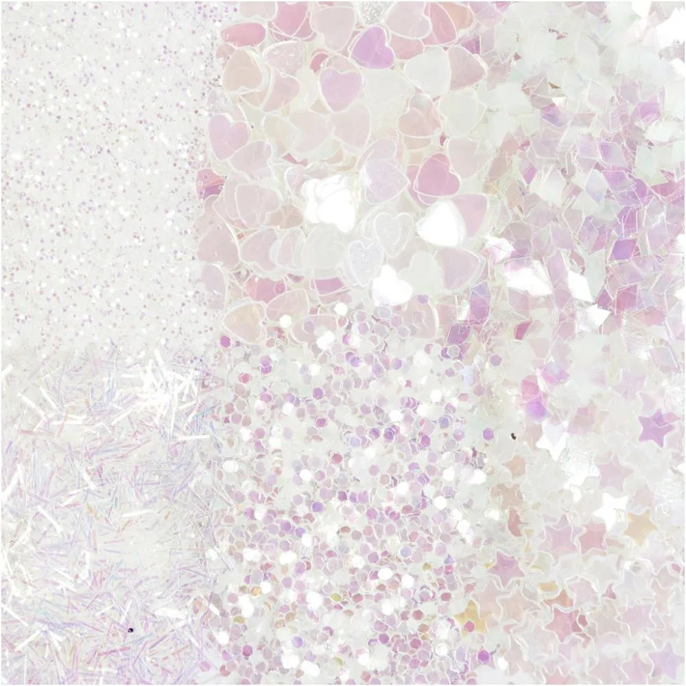 Glitter and Sequin, 6x5 g, white