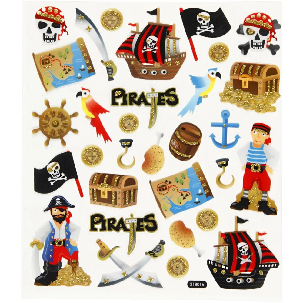 Fancy Glitter Stickers 15x16.5 cm - Pirates (1 sheet)