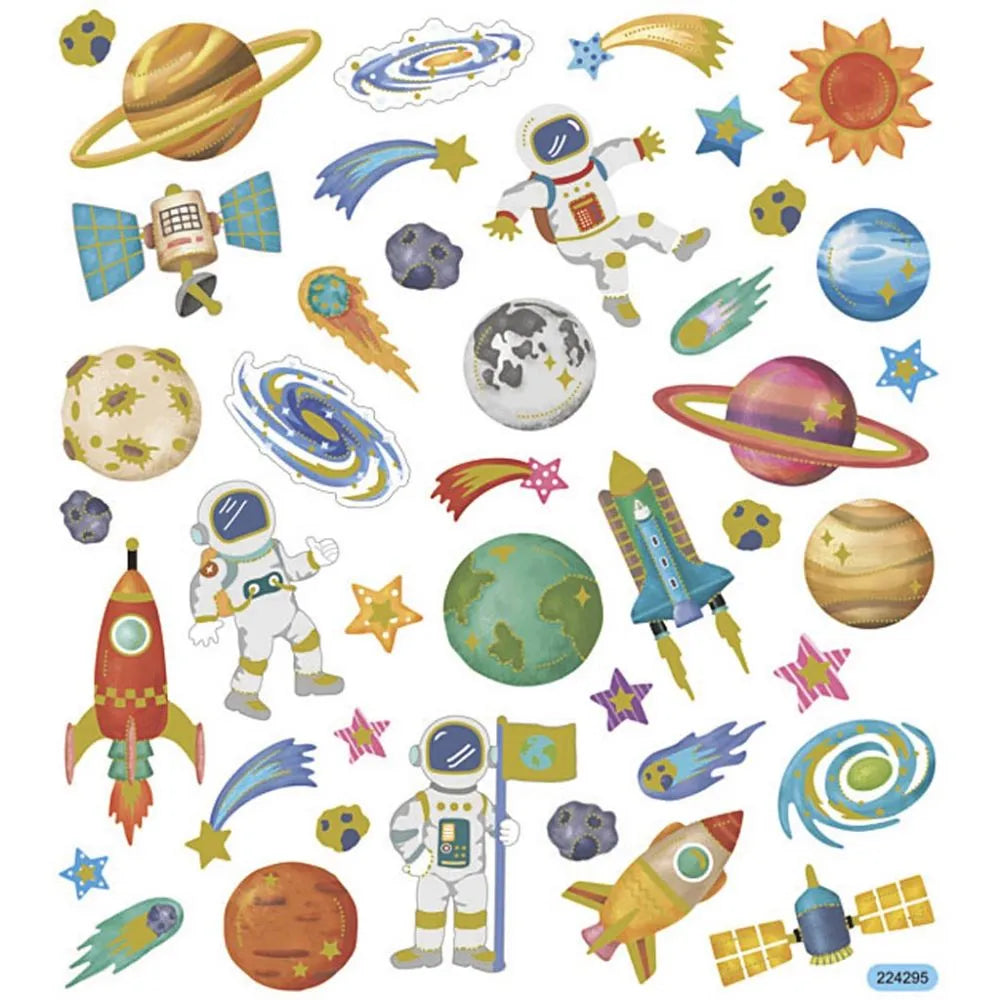 Stickers 15x16.5 cm - Space (30 pc, 1 sheet)