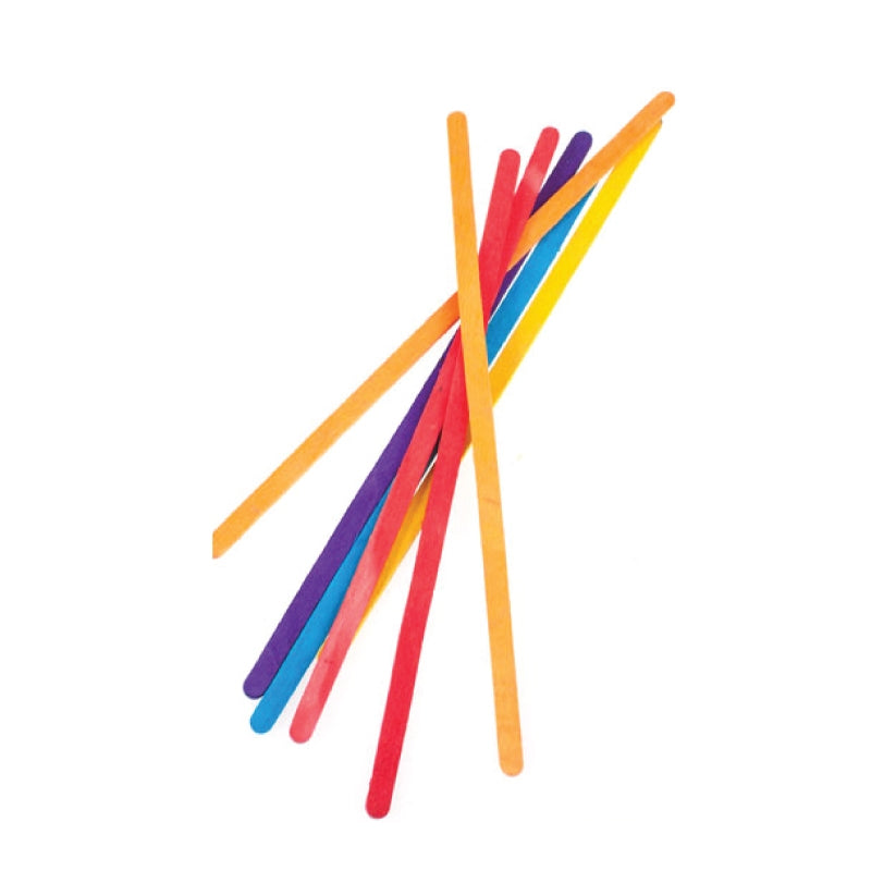 WOODEN SLIM STICKS 19cm COL 80pce