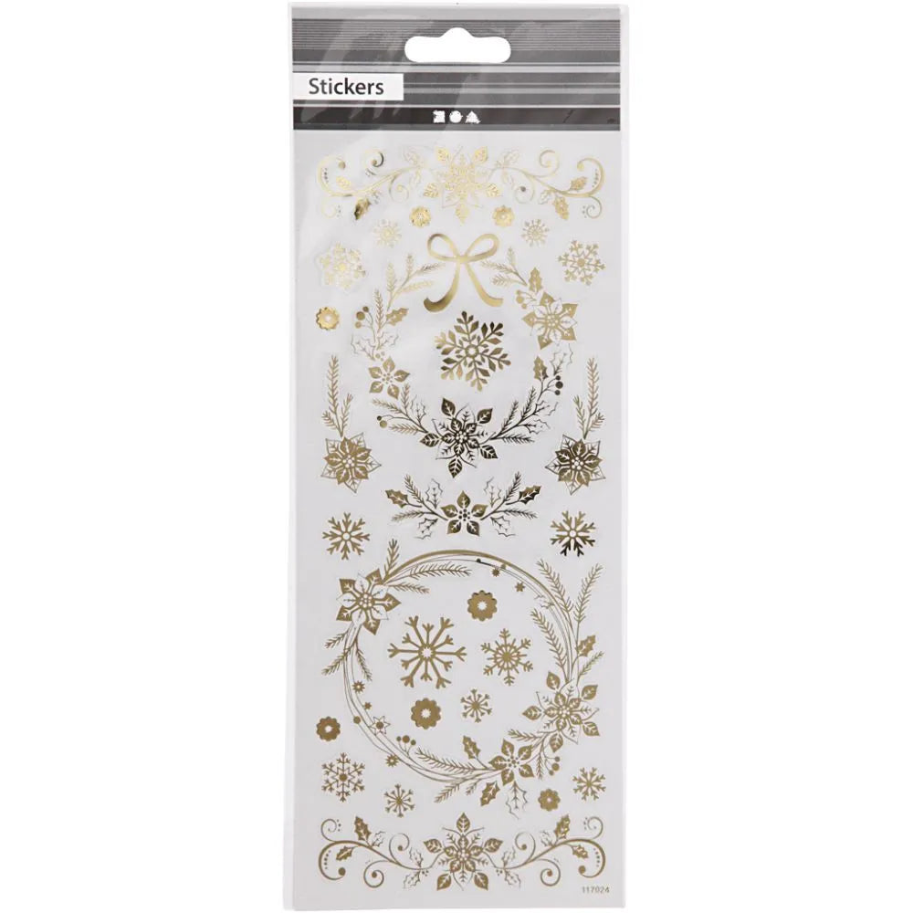 Christmas Stickers Sheet - Stars and Snowflakes 10x24cm (29 Stickers)