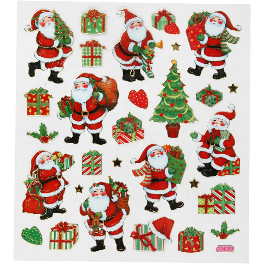 Stickers Classic Christmas Figures (8) - 1 sheet
