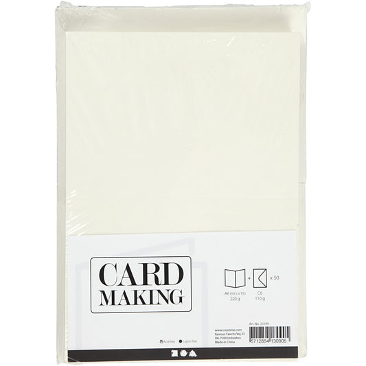 Card/Env Off white 11.5x16.5 cm