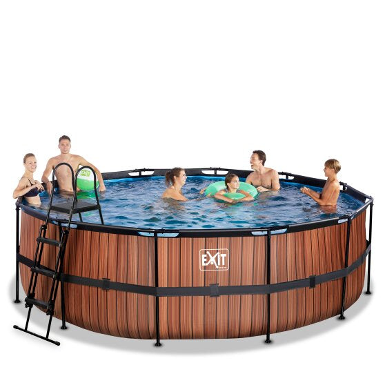 EXIT Brown Frame Pool - 15ft x 48in (12V Sand Filter)
